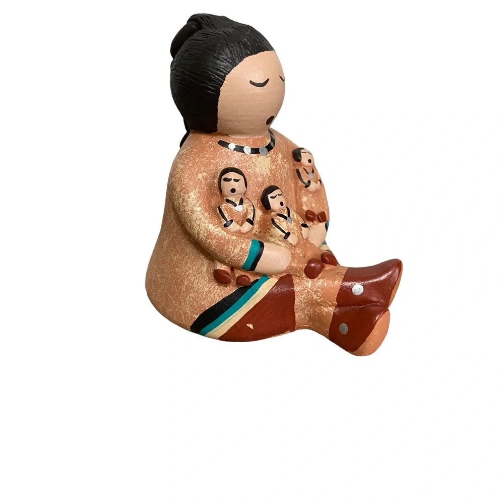 Hand-Painted Storyteller and 3 Children Whitefeather Studios Arizona